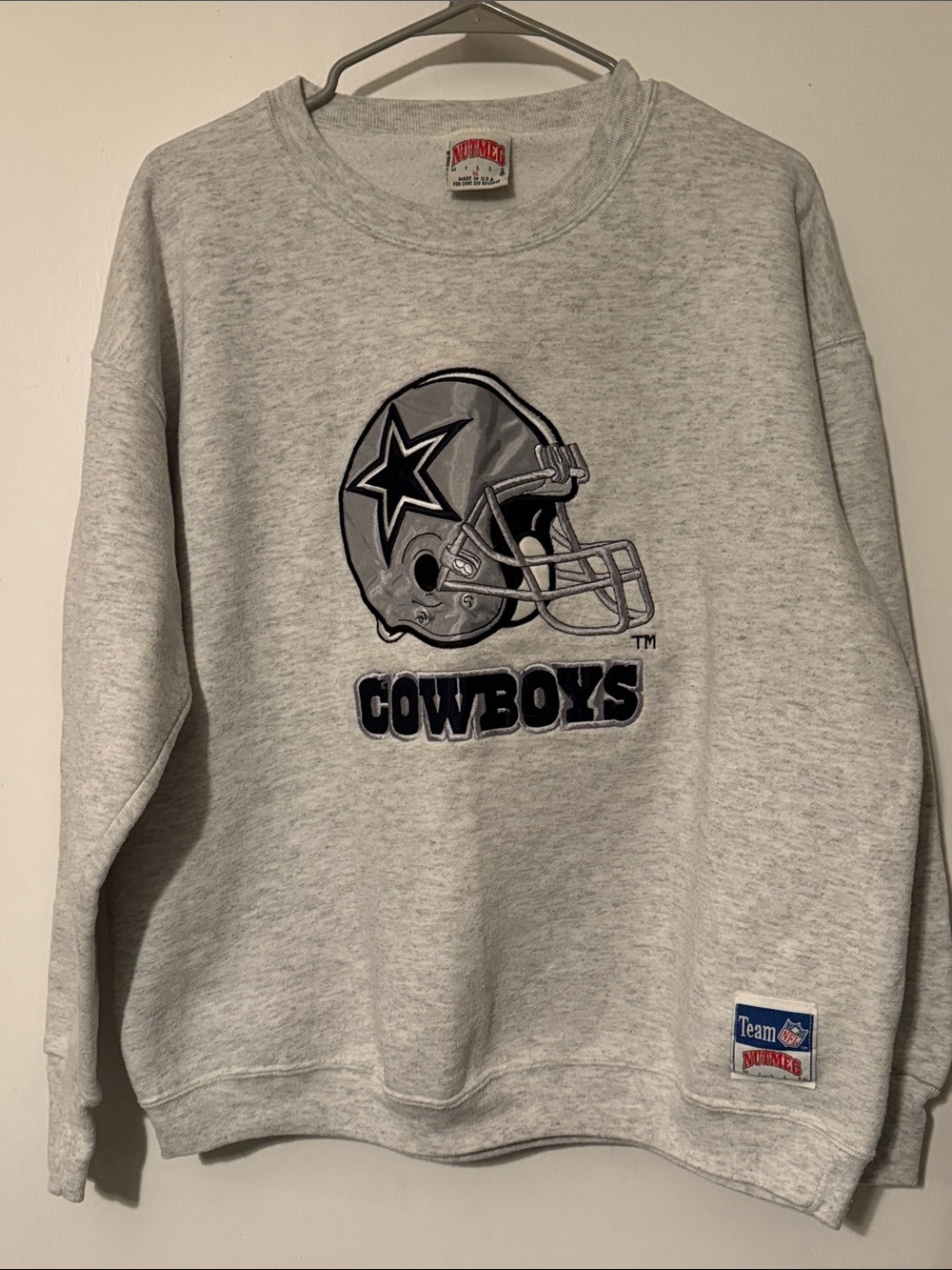 Vintage 90s Dallas Cowboys Nutmeg Mills Sweatshirt Mens XL Embroidered Crewneck